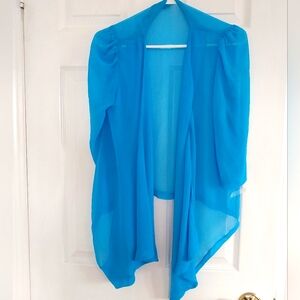 Vibrant Blue Sheer Cardigan